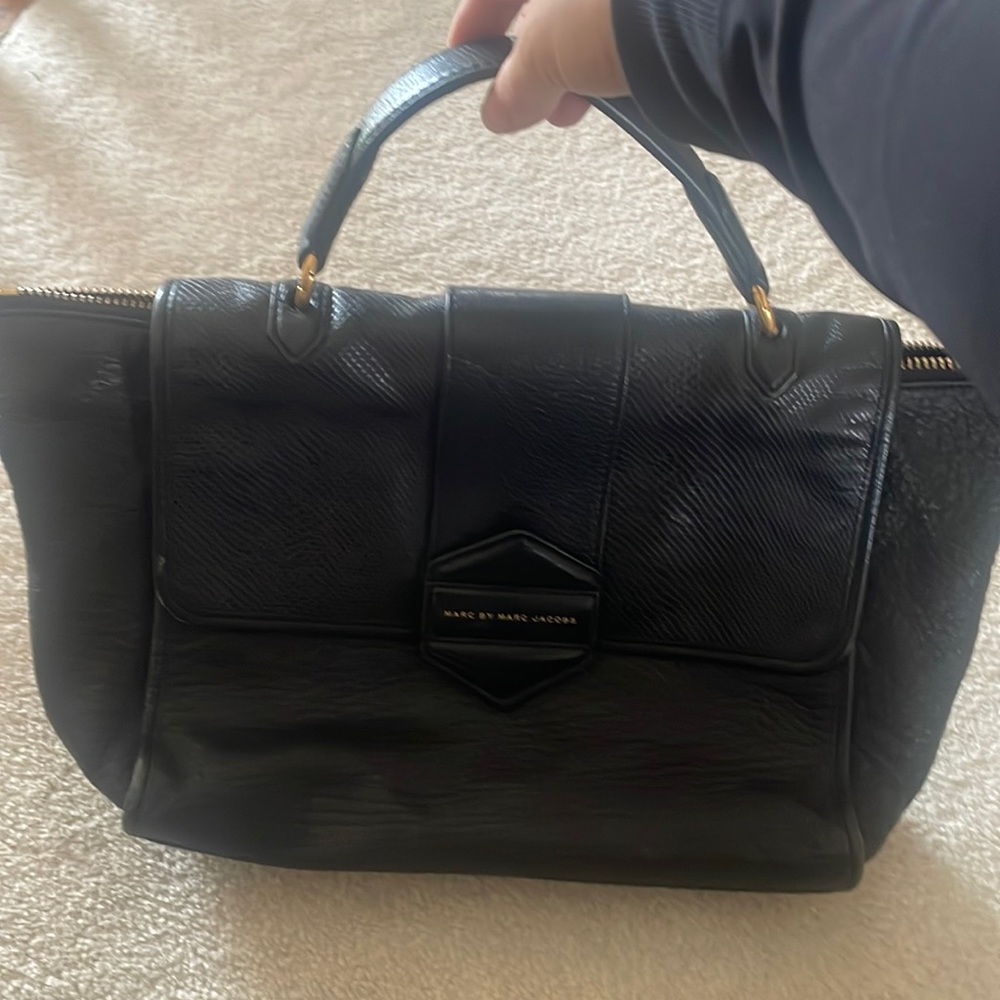 Black top handle Marc jacobs bag from bloomingdales. Lightly used.